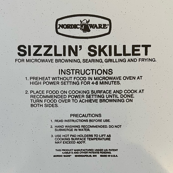 Vintage Nordic Ware Sizzlin’ Skillet - New In Box (NIB) - Microwave Browning Pan - Picture 4 of 4